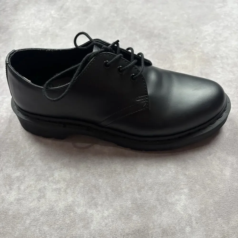 Dr Martens 1461 Mono 3 Eye Black Smooth Leather Oxford Shoes Mens 7 Womens 8